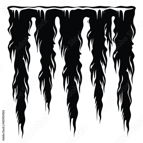 Silhouetted Drips of Darkness A Striking Illustration of Abstract Forms
