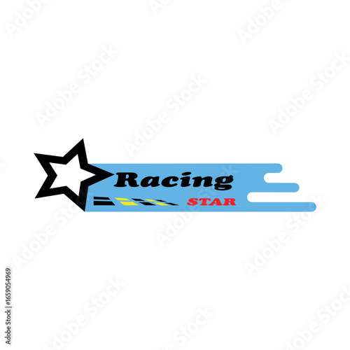 Racing star icon vector element for emblem template, sticker