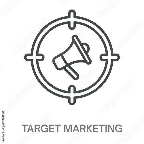 Target Marketing Simple Style Design Outline Symbol Illustration