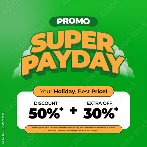 Super Payday Sale Promo Holiday Design Creative