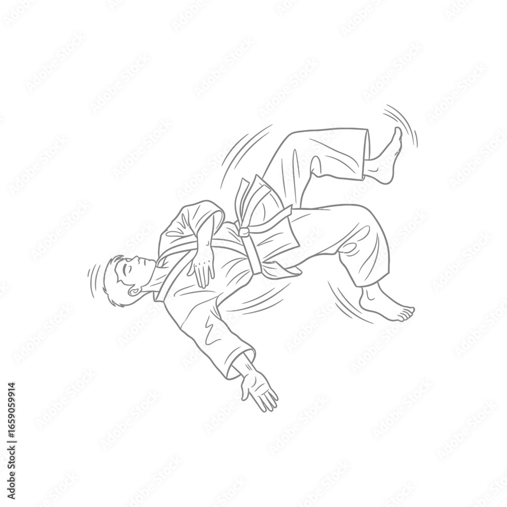 Fototapeta premium Judo Throw Illustration