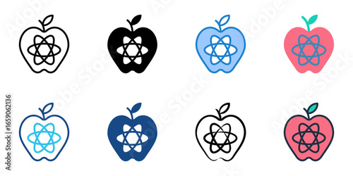 Nutrition Science icon set multiple style collection 
