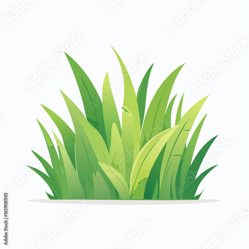Vibrant Simple Cartoon-Style Green Grass Vector Illustration, featuring Soft Curves and a Friendly Appearance in Light Green Tones, Ideal for Nature and Outdoor Digital Art