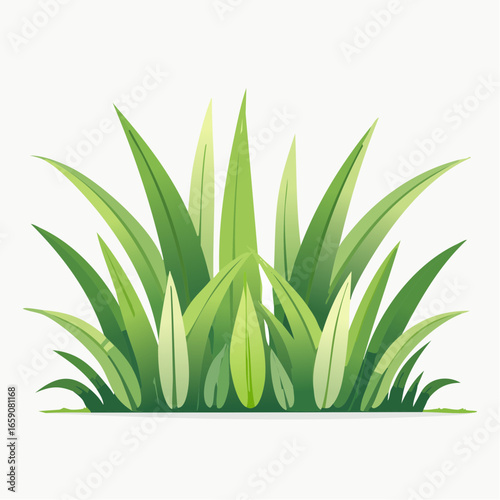 Simple cartoon-style grass vector in light green with soft curves and friendly appearance