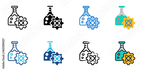 Chemical Engineering icon set multiple style collection 
