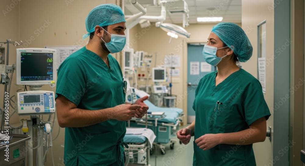 Obraz premium Medical Staff Discussion in Hospital