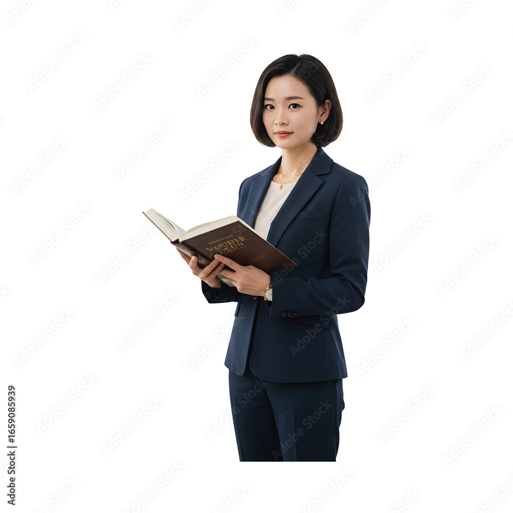 Businesswoman reading book formal professional woman education concept Businesswoman reading book formal professional woman education concept