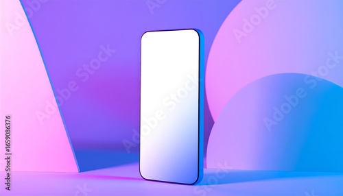 Smartphone mockup in vibrant neon colors