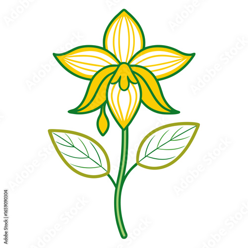 yellow archangel line art vector 
