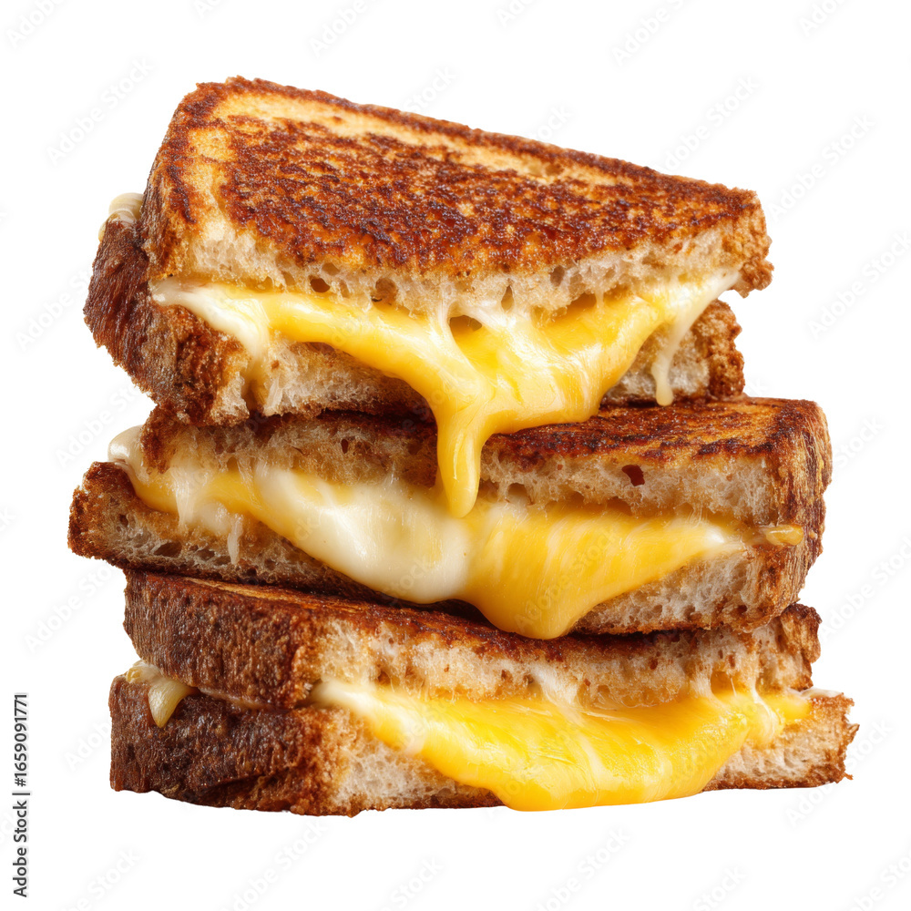 Melted cheese oozes from stacked grilled cheese sandwiches, showcasing crispy golden brown exterior and gooey interior, perfect for comfort food lovers Melted cheese oozes from stacked grilled cheese sandwiches, showcasing crispy golden brown exterior and gooey interior, perfect for comfort food lovers