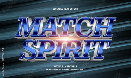 match spirit editable text effect with a sport and team text style