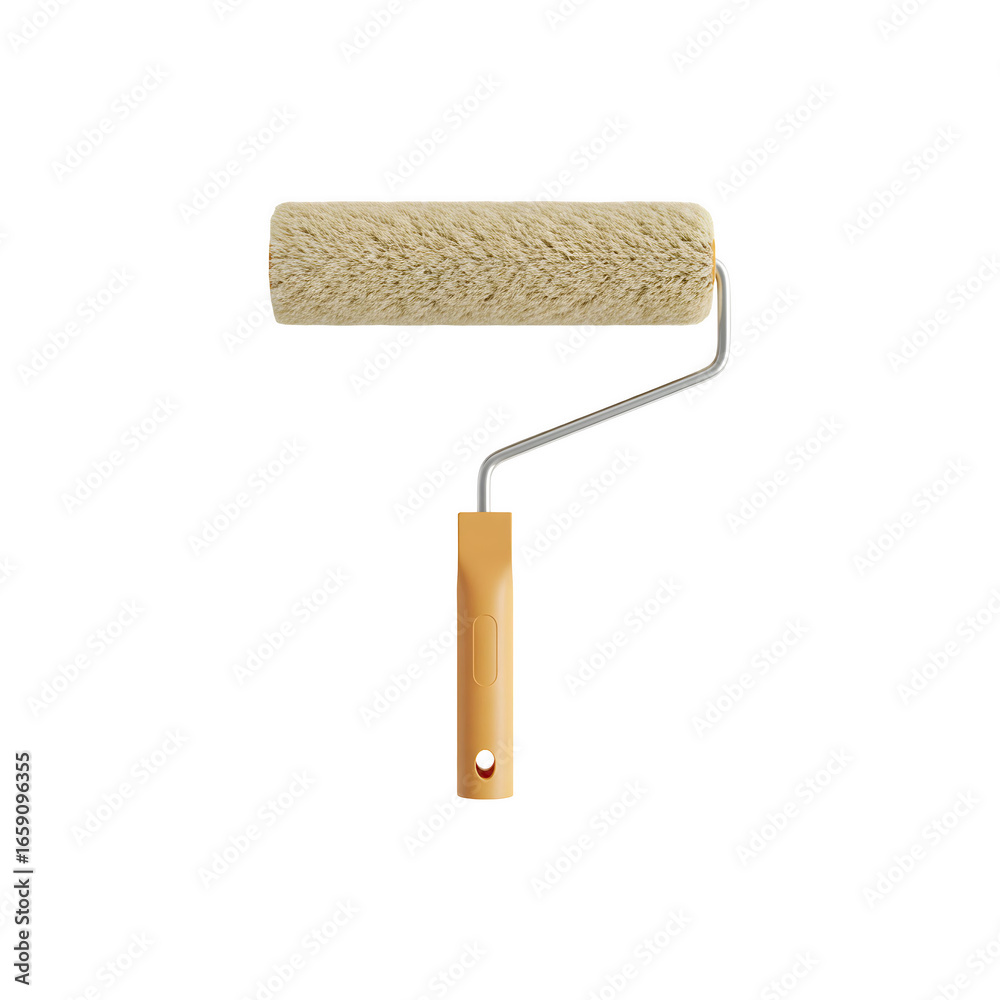 Fototapeta premium Paint roller tool for wall painting and home renovation isolated on white background