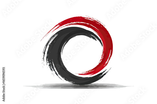 Abstract red and black circular design