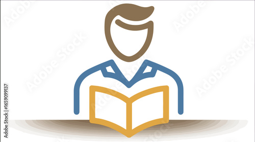 Person reading a book illustration