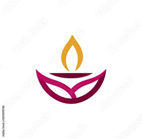 Traditional oil lamp graphic design