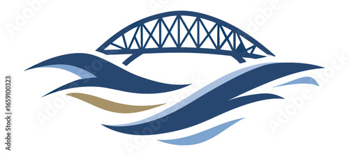 Bridge over water illustration