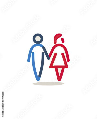 Couple holding hands illustration