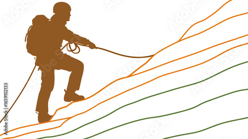 Person rock climbing illustration