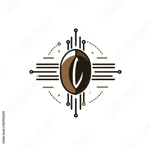 Abstract coffee bean logo design