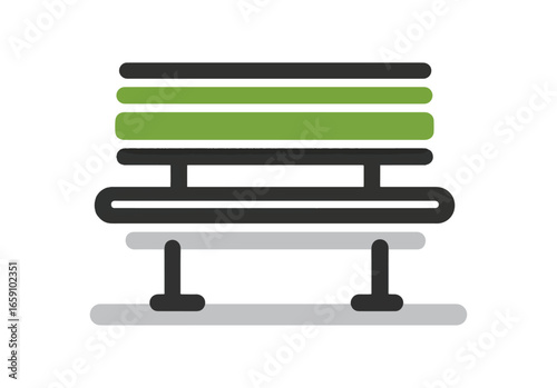 Stylish park bench illustration