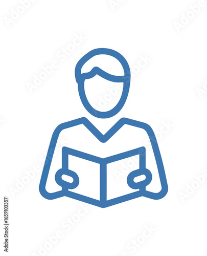 Person reading book illustration