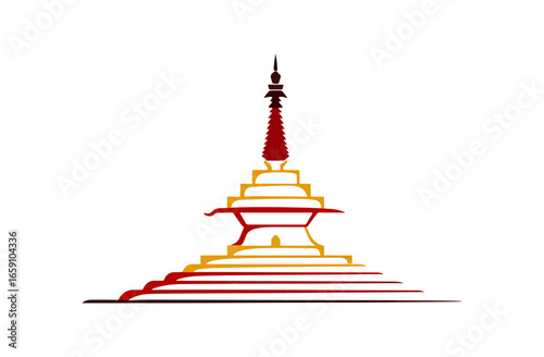 Stylized religious structure illustration