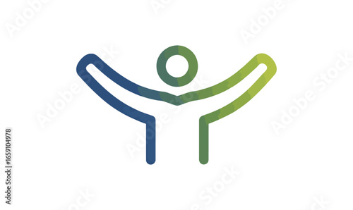 Person raising arms graphic design