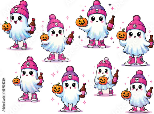 A funny set of penguins doing a variety of silly things