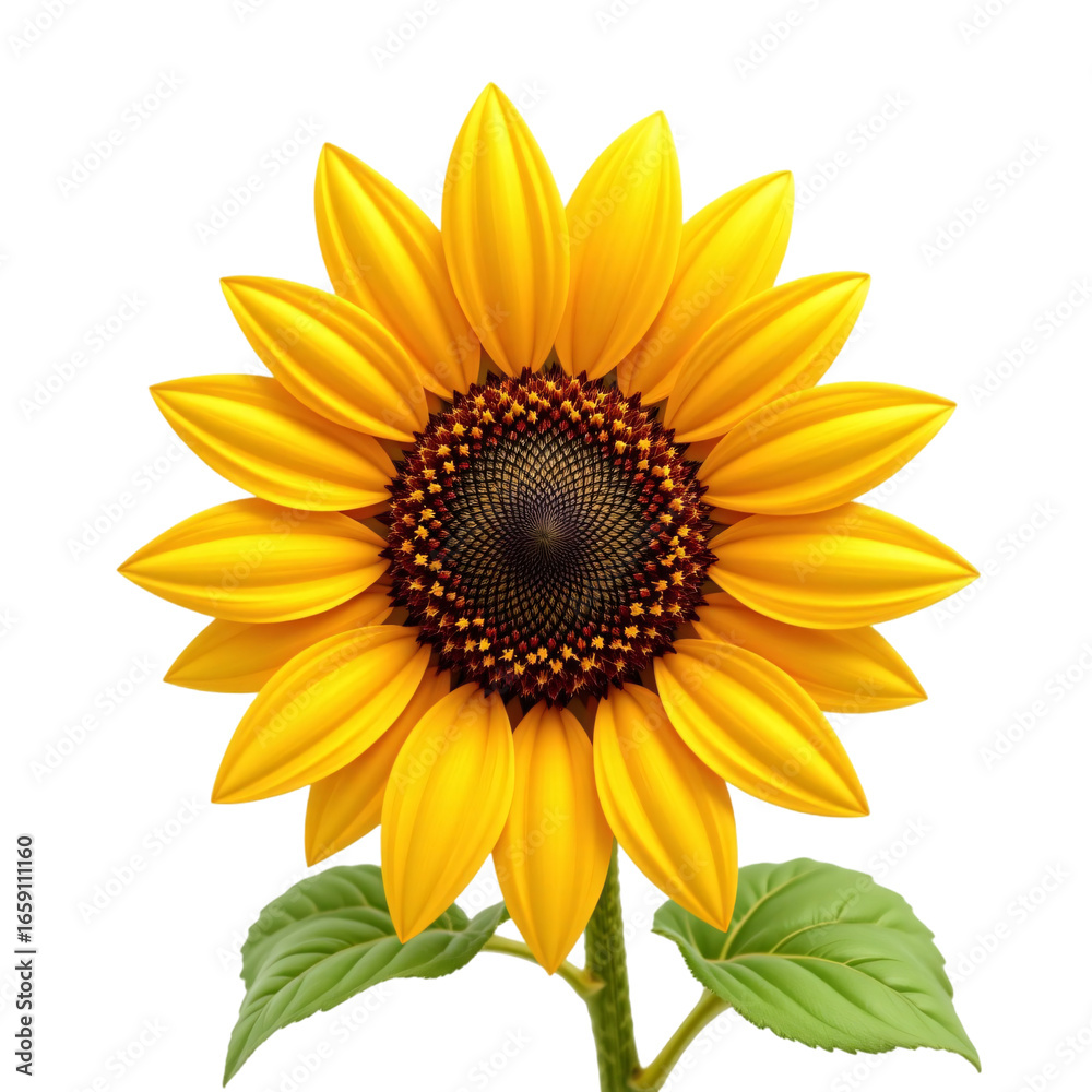Fototapeta premium Blooming sunflower in nature vibrant colors and detail capturing floral beauty outdoors