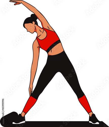 Female Athlete Stretching Workout Pose