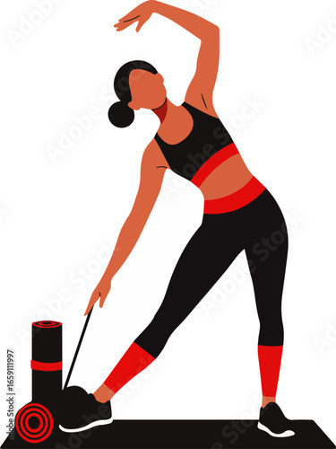 Yoga and Fitness Stretching Illustration