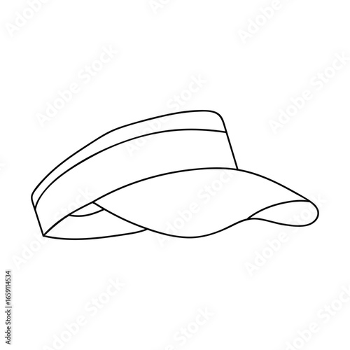 Visor hat kept on a flat surface indicating warm weather and outdoor activities