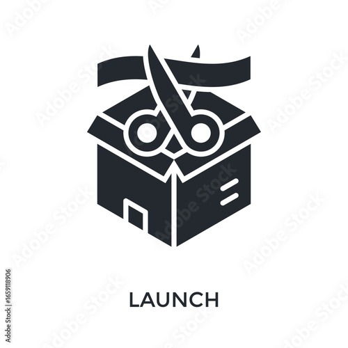 Launch Icon Glyph Style. Vector Illustration For Graphic Design