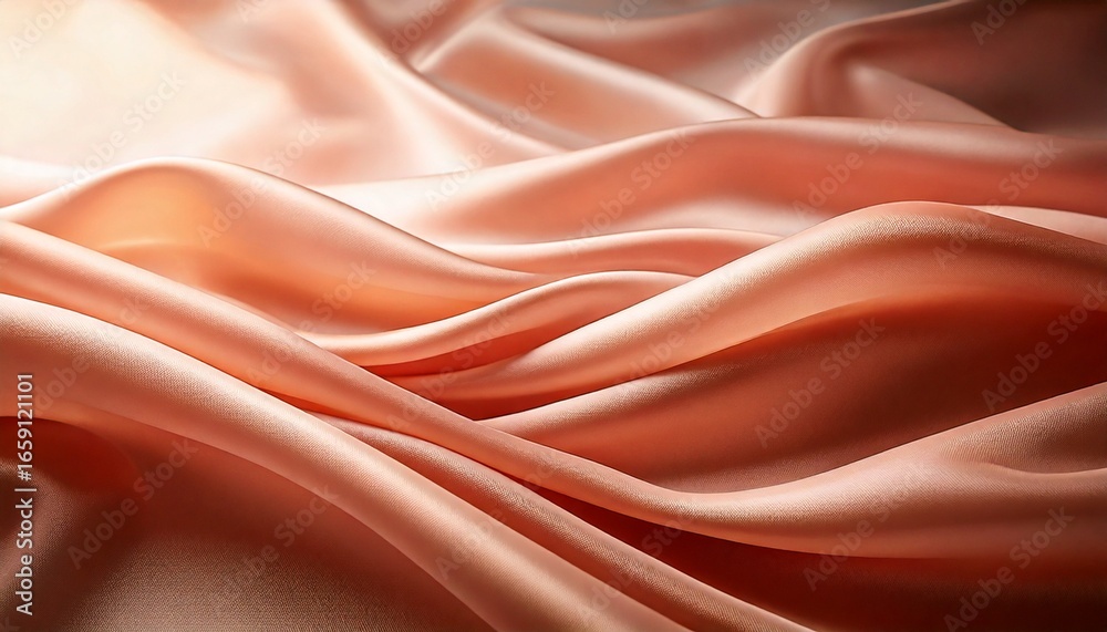 Fototapeta premium Soft peach fabric waves with gentle light 