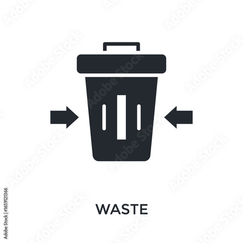 Waste Icon Glyph Style. Vector Illustration For Graphic Design