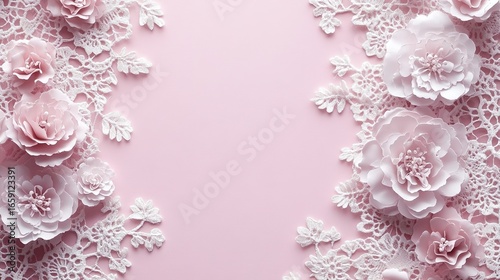 Luxury Purple Lace Texture Background for Feminine Product Packaging Design, Delicate Floral Edging
