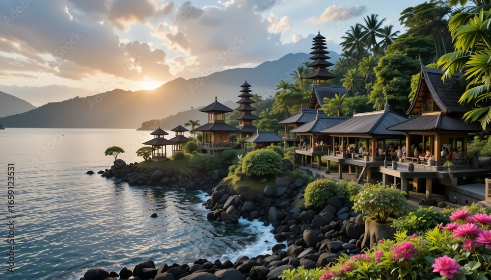 Obraz premium lake bled bali indonesia