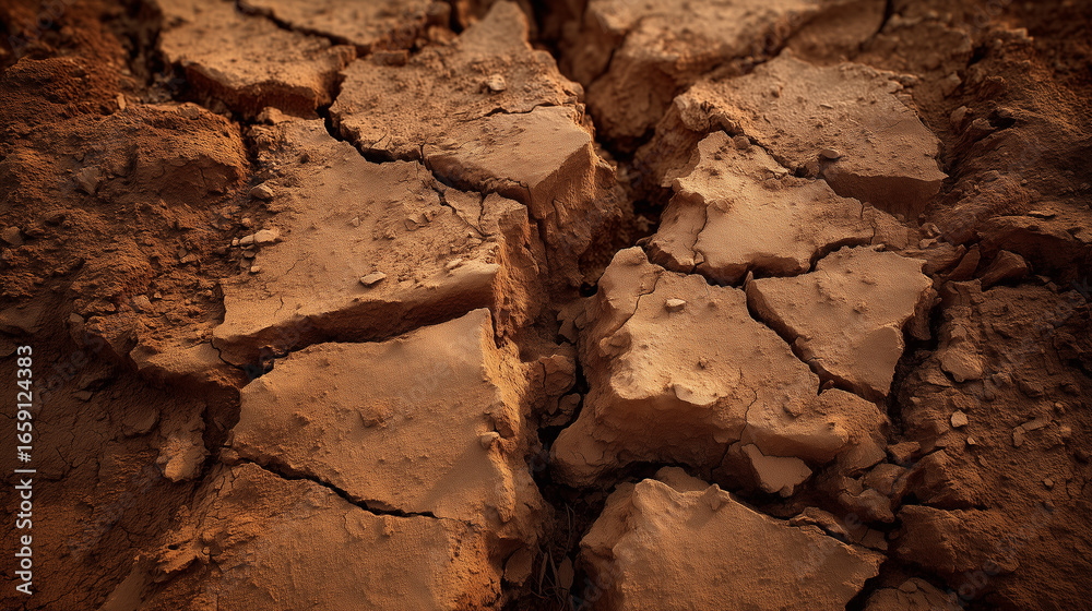 Obraz premium Drought Climate Concept Cracked Ground