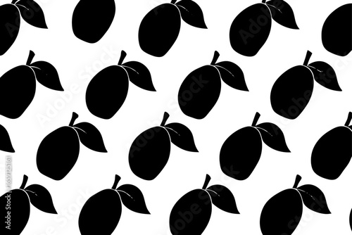 Vector illusion of seamless pattern with mango leaves