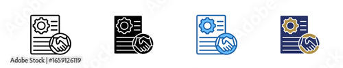 Service Agreement  Icon Set Multiple Style Collection
