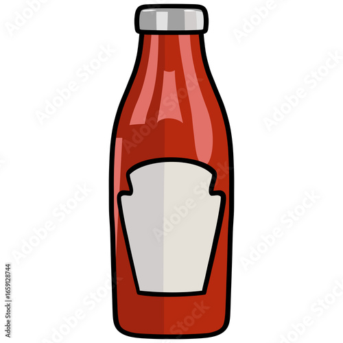 Ketchup Bottle Illustration Drawing