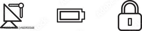 Low battery icon outline style indicating empty or nearly depleted power
