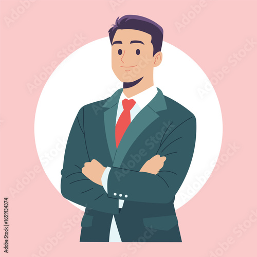Flat Vector Business Man Illustration