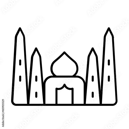 taj mahal icon with thin style