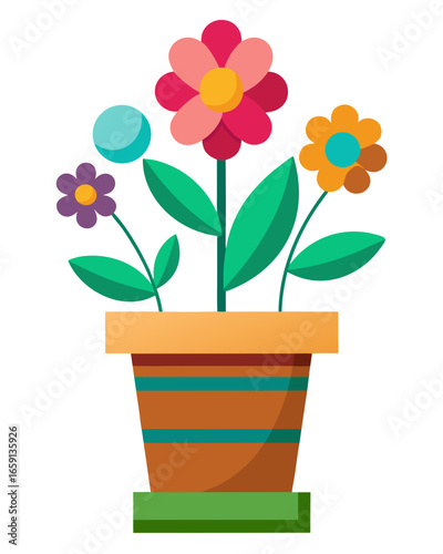 Vibrant potted flowers bloom with joy, bringing nature's beauty to any space.