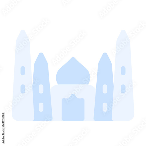 taj mahal icon with flat style