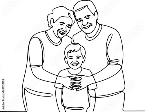 a joyful moment shared between grandparents and their grandchild 