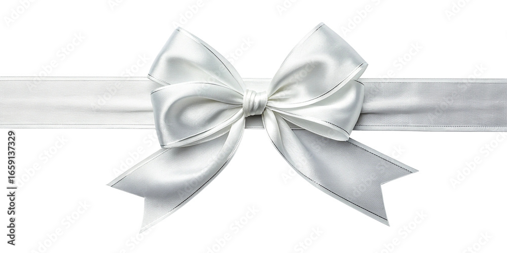 Naklejka premium silver ribbon bow