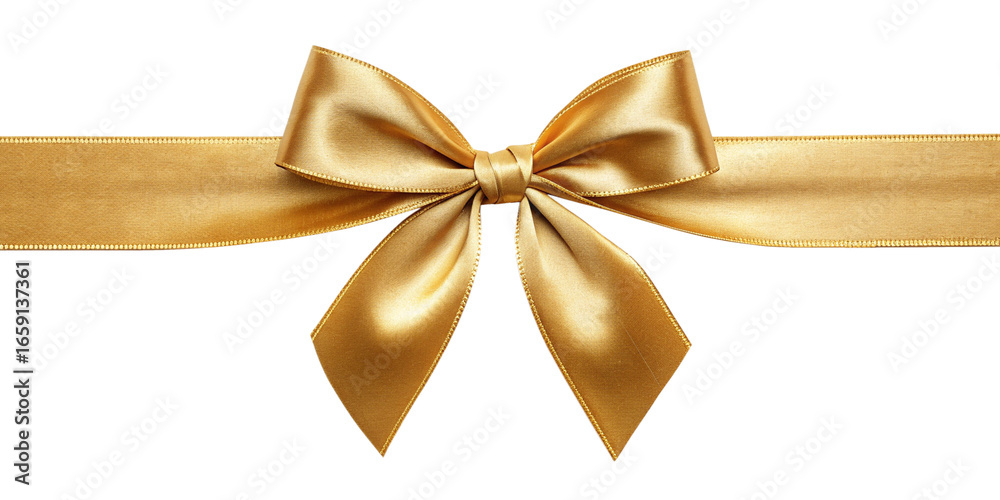 Fototapeta premium golden bow isolated on white background