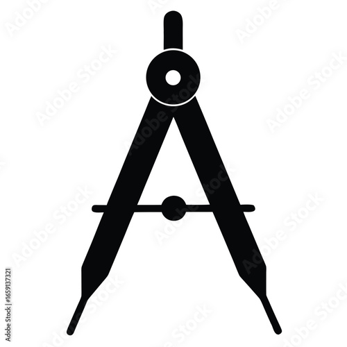 Drawing compass divider for sketching engineer and designer tool linear icon